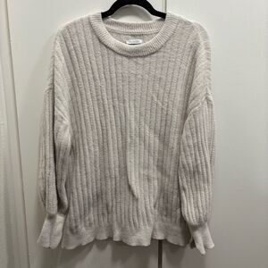 Aerie Women’s Medium White Cream Chunky Oversized Sweater